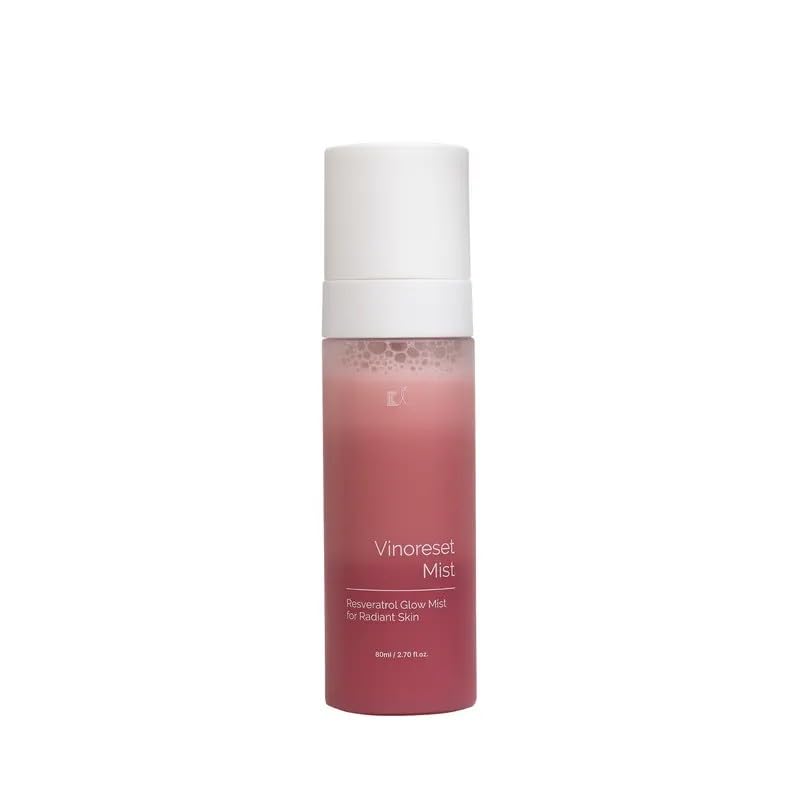 KI Vinoreset Mist Resveratrol Glow Mist for Radiant Skin - Resveratrol Infused Hydrating Mist for Daily Use Moisturizer Moisture 80ml / 2.70 fl.oz.