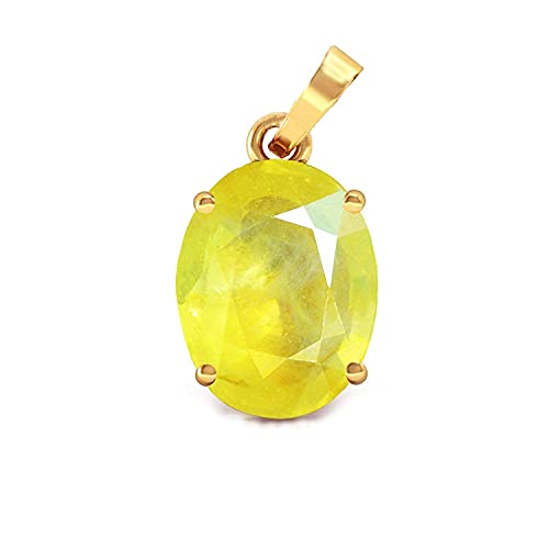 Pendentif saphir jaune naturel AMZ1060 pierre Pukhraj Panchadhatu