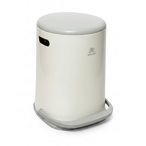 Image of Kriva Plastic Pedal Dustbin with Soft Close Lid | Compact Garbage Bin for Bathroom, Kitchen & Office | Modern Design Anti Slip Base Trash Can(Grey Lid & Base)