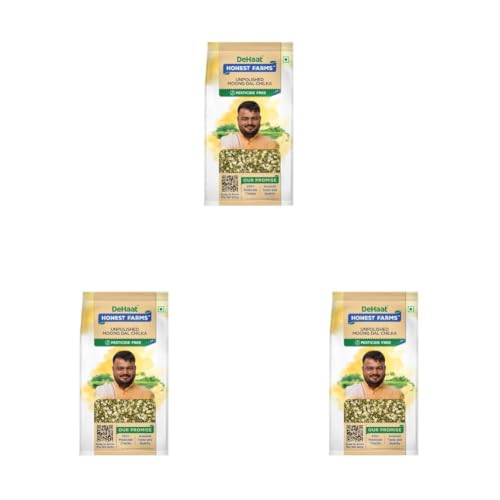 Image of DeHaat Honest Farms Pesticide Free Unpolished Moong Dal Chilka 1 KG (Pack of 3)