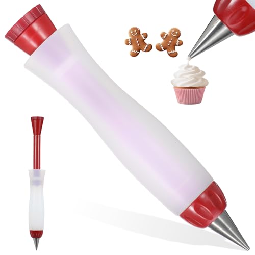 NIYANGLE Penna per Decorare Torte in Silicone per Scrivere Dolci, Strumento di Cottura Riutilizzabile, Lavabile in Lavastoviglie, per Marzapane, Pasta di Zucchero e Argilla Stile Casuale
