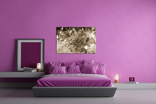 Améthyste violette tableau cadre bois 90x60 impression numérique sépia - 3