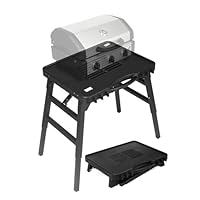 GFTIME Tragbarer Grillwagen für Enders Urban, Weber Q100/Q200/Q300, Ninja Woodfire, Burnhard Wayne – Faltbarer Outdoor-Grillständer mit höhenverstellbaren Füßen
