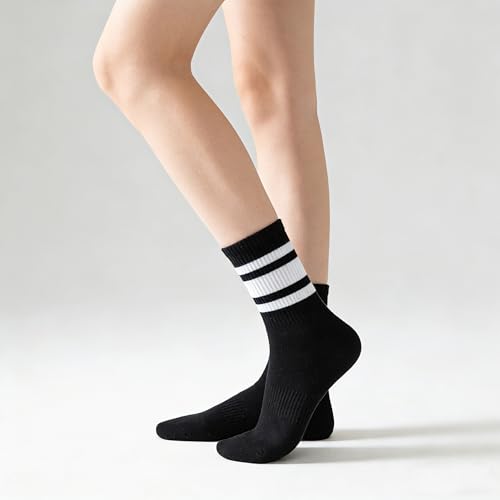 Image of VWU Women Men Crew Socks Cotton Dress Socks Ankle Neutral Casual Gilr Boy Solid Color Crew Socks SIze 5-12