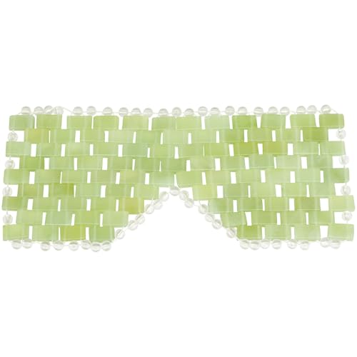 gemshan Jade Augenmaske, 100% natürlicher Jadestein Gesicht Maske, Heiße oder Kalte Therapie Augenbinde für geschwollene Augen, Augenmasken für Augenringe und Schwellungen