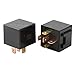 JD1914 12V Automotive Relay, Black Waterproof Lighting Controller, 4-5 Pin Copper Construction, Model JD1914 (5Pin 80A 12V)