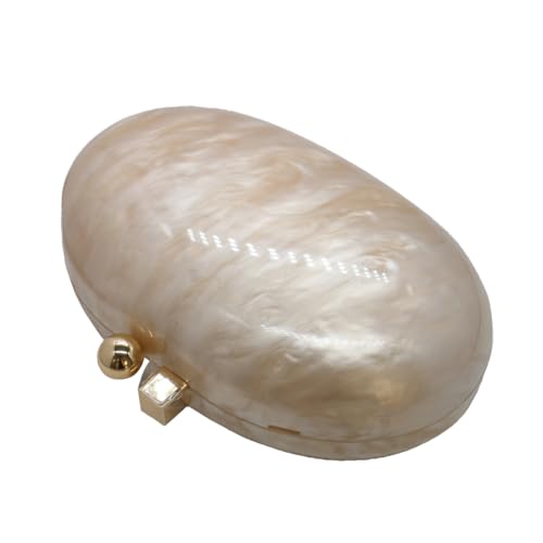 Image of Acrylic Evening Clutch Bag for Women Shell Shape Shoulder Crossbody Bag Glitter Marble Purse Handbag