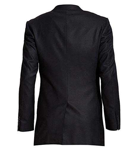 HBDesign Mens 1 Piece 1 Button Peak Lapel Slim Fit Double Breasted Tux Black2