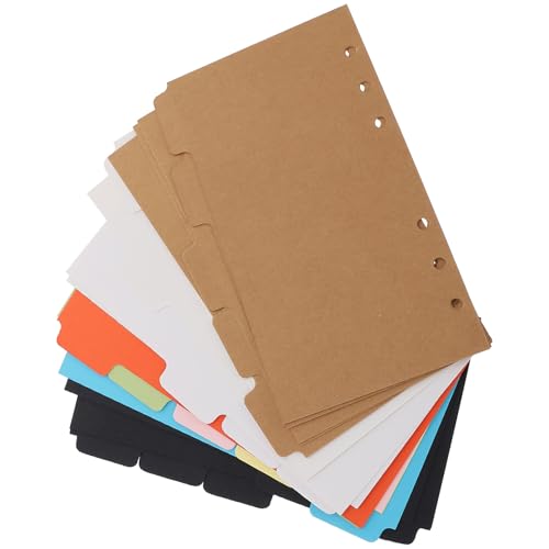 HOLIDYOYO 20個 バインダー対応索引ページタブ インデックス仕切りカード 書類整理用ポータブル類アクセサリー 学習用仕切りファイル