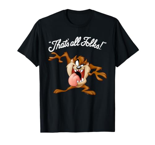 Image of Looney Tunes That's All Folks Taz Dark T-Shirt