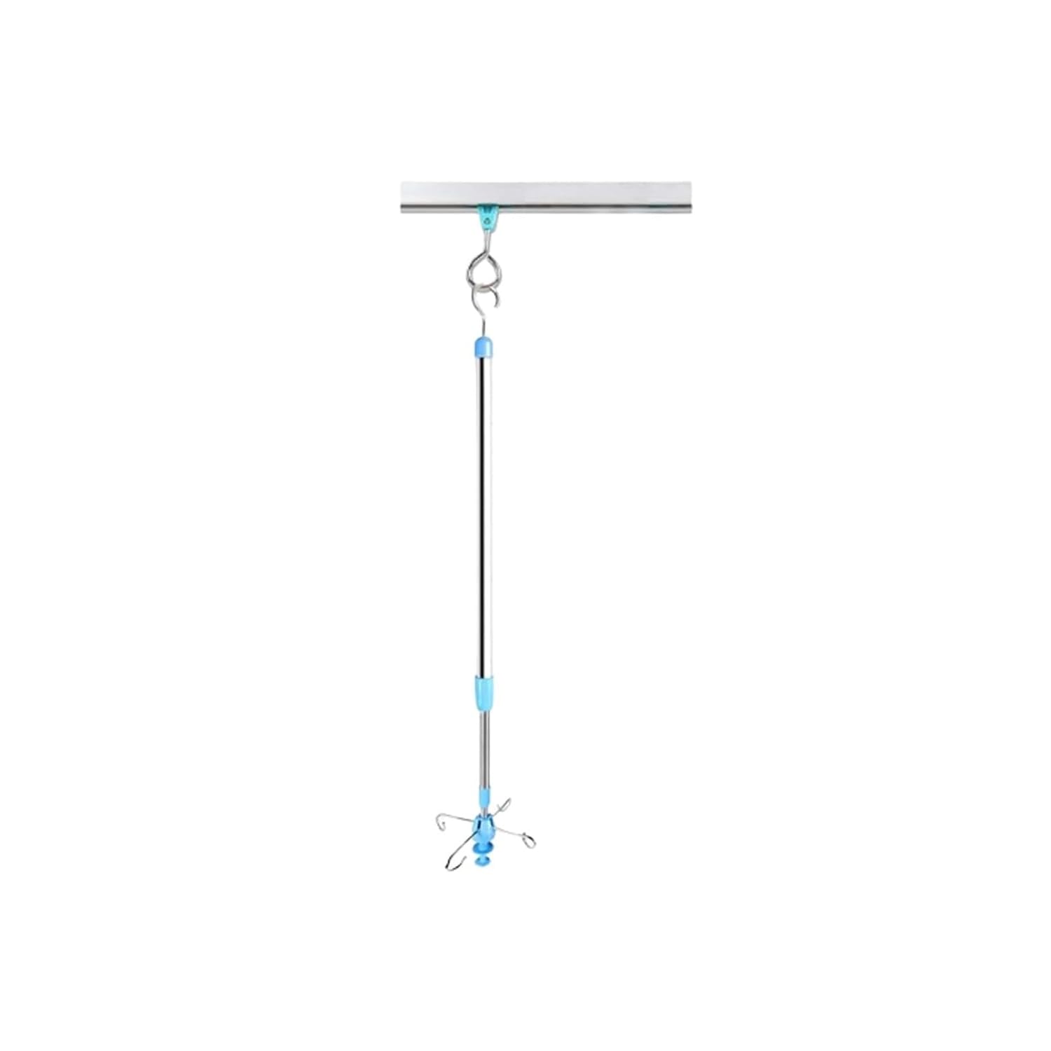 Ceiling/Wall Mounted IV Pole with Sliding Track System - Adjustable Height Stainless Steel Infusion Stand with 4 Hooks & Quiet Pulley - Overbed Medical Stand for Home Care & Elderly Patients