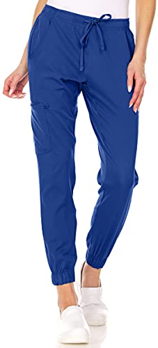 Mini Marilyn Scrub Joggers 4-Way Stretch Elastic Waistband Four Pocket Jogger Pants, Galaxy Blue, 2X