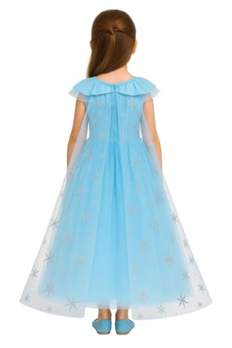 Image of My Lil Princess Net Girls' Maxi Dresses Blue Frozen Ana Elsa Dress 32 9-10 Years