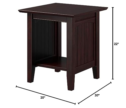 Afi Nantucket End Table, (20" X 20"), Espresso #TOP5
