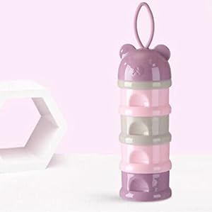 Mini Baby Plastic Best 4 Layer Milk Cute Bear Portable Baby Food Milk Powder Storage Bottle Milk and Food Container, Multicolour (4 layer)