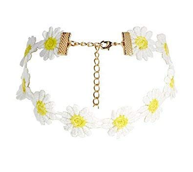 Streamline Women Yellow and White Delicate Daisy Flower Choker Chain Charm Necklace (B0746J7SM9) Amazon Price History, Amazon Price Tracker
