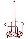 Totally Kitchen Paper Towel Holder | Simple Tear Standing Paper Towel Dispenser | Heavy Duty Metal Construction | Fits Rolls | Red