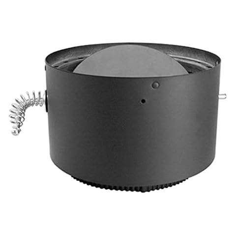 DuraVent DVL 6DVL-ADWD 6'' Stainless Steel Double Wall Air Insulated Damper Section Wood Burning Stovetop Connecting Adapter, Black Cover