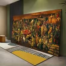 HIPWST Famous Painting Reproduction On Canvas Celebrities Discuss Comedy With Dante Posters And Prints Wall Art decor(40x80cm/Frameless)