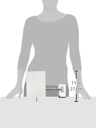 JERDON 8.75-Inch x 6.5-Inch Wall Mount Makeup Mirror - Personal Mirror with 5X Magnification & 14 inch Wall Extension - Chrome Wall Mount Arm - Model JRT695C