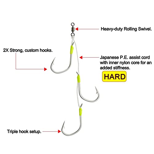 HNHYNSY Angelhaken Slow Jig Hooks Triple Assist Fishing Hook Set Hohe Kohlenstoffstahlfisch Fishhook Saltwater Lure… – Bild 4