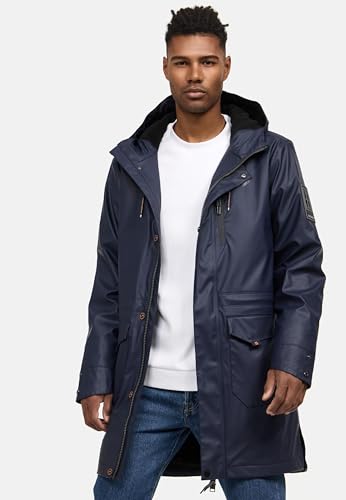 STONE HARBOUR warmer Regenponcho gefütterter Regenmantel wasserdicht mit innenliegendem Tragegurt und geschweißten Nähten Verdaan Navy Gr. XXL