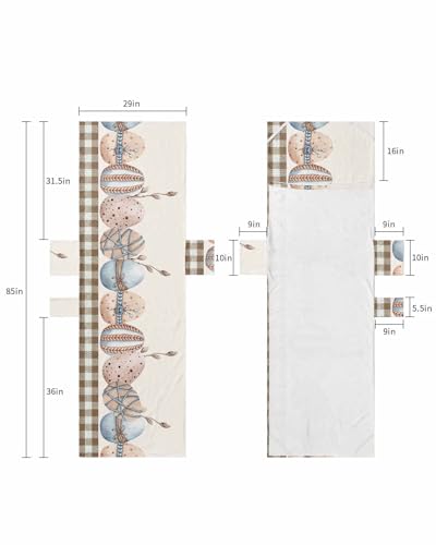 Spring Easter Beach Lounge Chair Towel Cover, Soft Chaise Lounge Towel with Side Pockets Patio Pool Chairs Cover for Beach/Pool Sunbathing 29x85 Brown Plaid Watercolor Easter Eggs