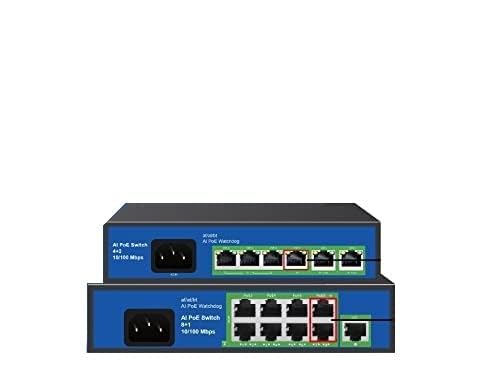 Hanutech Imported Ai Featured PoE Switch 8 Port & PoE Switch 4 Port Combo (4+2 PoE /8+1 PoE) 10/100Mbps CCTV Networking Switch, Super Quality- 1 Year Warranty (B09QCB3WPR) Amazon Price History, Amazon Price Tracker