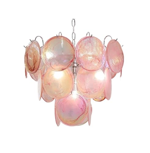 Ceiling Chandelier, �V��݂艺�������v �_�C�j���O���[������ ���� ���փz�[�� ���b�h�N���E�h�K���X�V�����f���A LED �����Ɩ���� �C�^���A�f�U�C�i�[(L90cm,Brass Metal)