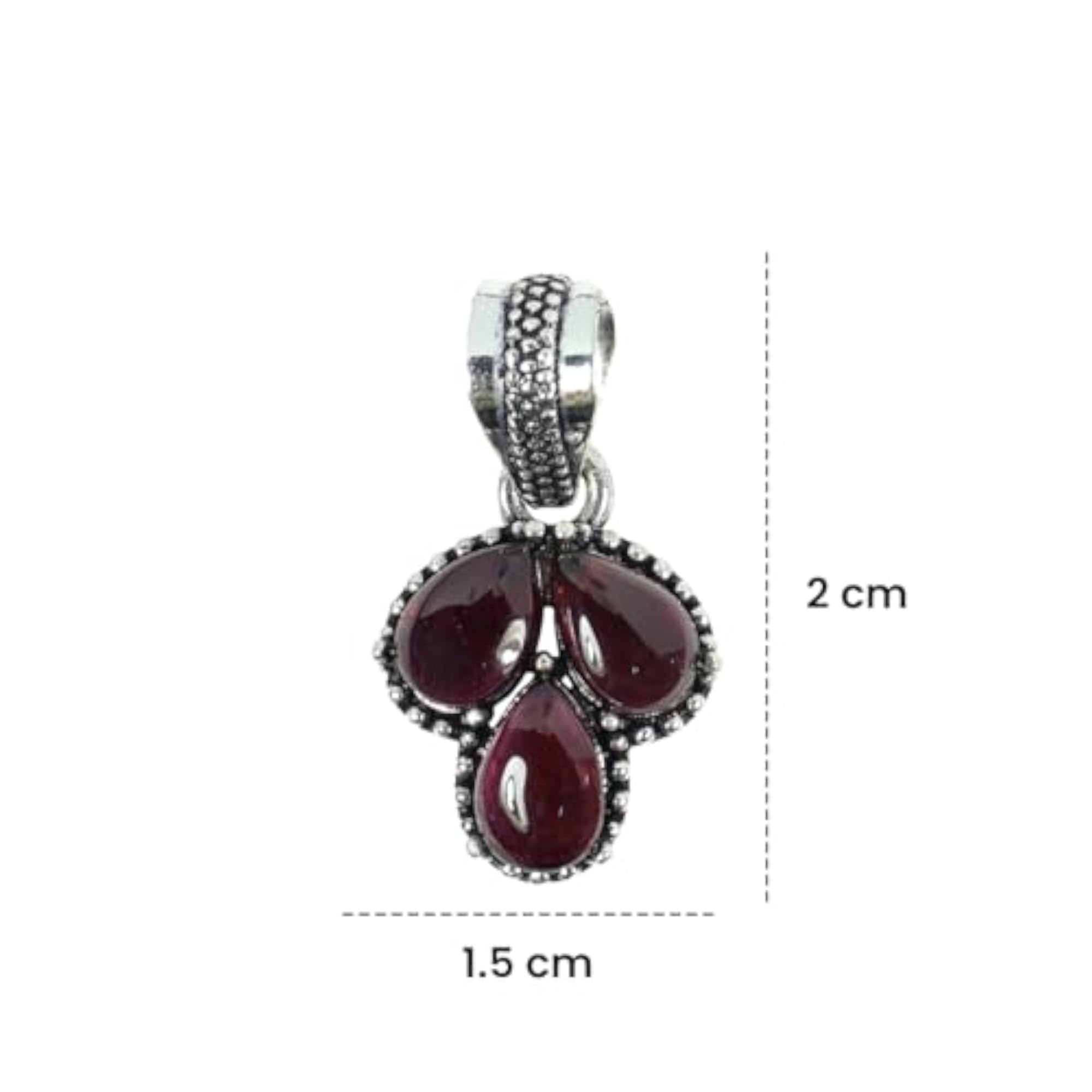 AAA Natural Garnet Pendant Stone Locket with Metal Chain