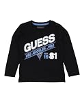 Guess Maglietta a Maniche Lunghe per Bambini e Ragazzi Nero 7 Anni (122cm)