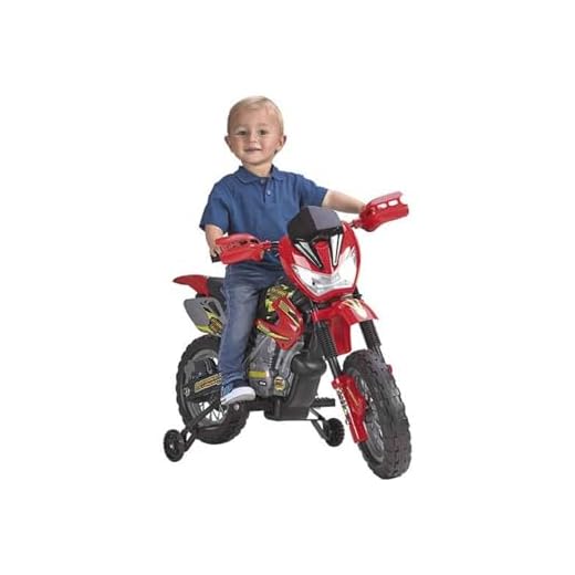 FEBER 6 V Motorcykel Cross, 400 F, 6 V, färg svart, grå, röd, gul (Famosa 800011250)