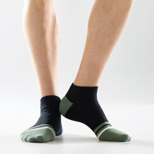 Image of MOMISY Men's Premium Cotton Cushion Ankle length Socks, (Multicolor) Pack of 5 (Free Size)