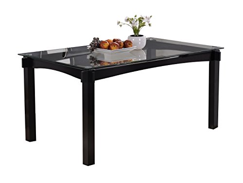 Kings Brand Furniture - Rectangle Wood with Glass Dining Kitchen Dinette Table, Cappuccino