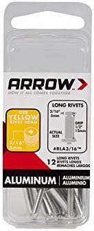 Arrow RMS1/8IP Medium Steel 1/8-Inch Pop Rivets For Metal, Fabric, Leather, A