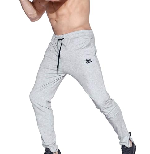 Image of BROKIG Mens Zip Joggers Pants - Casual Gym Workout Track Pants Comfortable Slim Fit Tapered Sweatpants with Pockets | Slim Tapered Fit Breathable Stretch Athletic Track Pants for Sport Training Running Hiking and Daily Active or Causal Wear