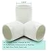 1CAMO 3-Way Tee PVC Fittings for 1 Inch PVC Pipe, SCH 40, White - 1 Inch PVC Elbow Fittings PVC Pipe Connectors - Build Heavy Duty Furniture with 1 Inch PVC Pipe (4 Pack)
