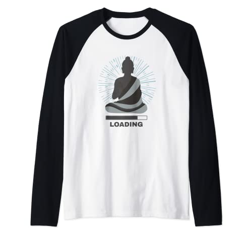 Loading Buddha - Meditation, Yoga, Buddhism, Spirituality Raglan Baseball Tee