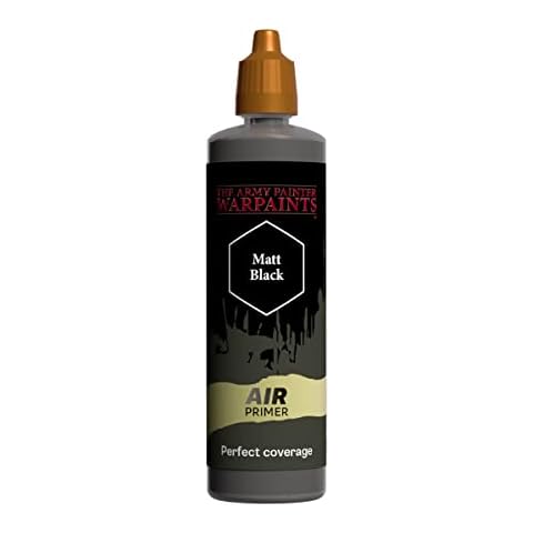 The Army Painter Airbrush Primer Matt Black, 100ml Dropper Bottle Acrylic Paint Primer, Acrylic Airbrush Paint Primer for Airbrushing and Painting Wargaming Miniatures, Perfect for Tabletop Boardgames Cover