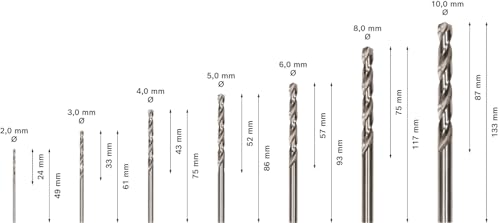 Bosch Professional HSS-Cobalt metal drill bit set 7 pcs 2, 3, 4, 5, 6, 8, 10, Pack of 7