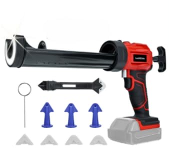 Cordless Caulking Guns for Milwaukee 18V Battery ，Electric Caulking Adhesive Guns with 450lm LED Light and 4 Adjustable Speeds，10 Oz/300ml for Kitchen/Bathroom/Window Filling Sealing（ Not Battery）