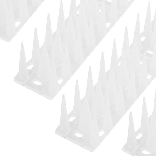OFFO Bird Spikes for Pigeon Woodpecker Crow Outdoor Use for Balcony Patio Window Easy to Install Frosted White Covers 12.5 Feet(3.8m)