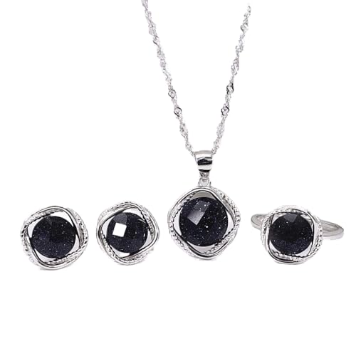 Ensemble collier bague boucles d'oreilles argent 925 cadeau femme haut de gamme