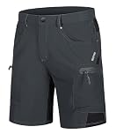TACVASEN Men's Hiking Cargo Shorts Quick Dry Lightweight Hiking Shorts with Zipper Pockets for Camping Trekking Dark Grey,36