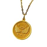 WORLD WIDE GEMS Collar de plata de ley 925 de 22 mm|cadena de 45 cm|colgante de alas de ángel – recuerdo de pérdida|joyería espiritual|dije grabado|hecho a mano|joyería chapada en oro|WW_PNK_1630