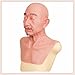 TEYVIYI William Old Man Head Realistic Silicone Mask with Beard Halloween Full Face Mask for Crossdresser Cosplay (Beige)