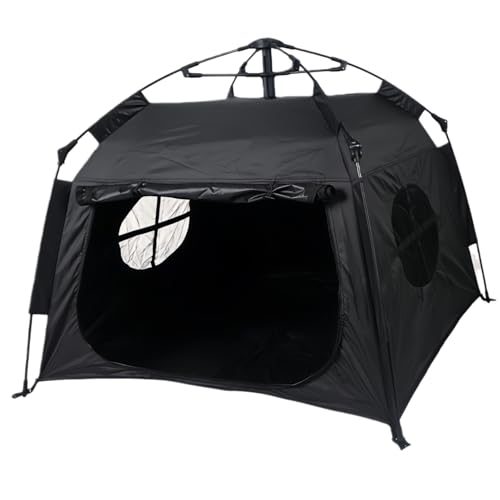 Luulife�y�b�g�n�E�X �����^�b�`�e���g ��^���p �܂肽���ݎ� �����^�щ\ �ȒP�ݒu �h�� �ʋC�� ���Ă��~�� �L�����v �n�C�L���O �����O�Ŏg�p�\ �h�Зp ���ƔL�̃V�F���^�[ (109x109x94cm,�u���b�N)