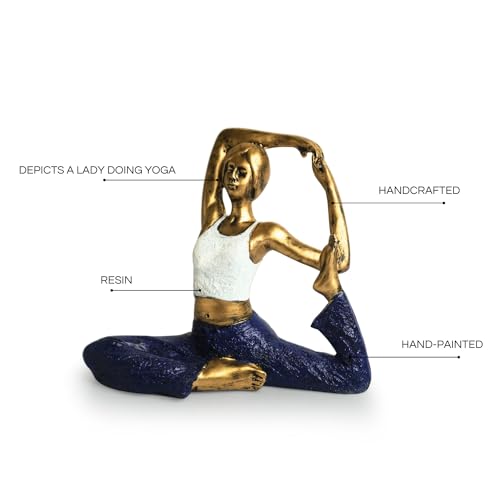 Image of ExclusiveLane 'Yoga Lady' Decorative for Home Decor (Resin, 9.6 Inches) | Handcrafted for Living Room for Gift Antique for Bedroom Figurine