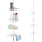 bremermann Teleskop-Eckregal, 4 Körbe, Teleskop-Stange bis max. ca. 290 cm (weiß)