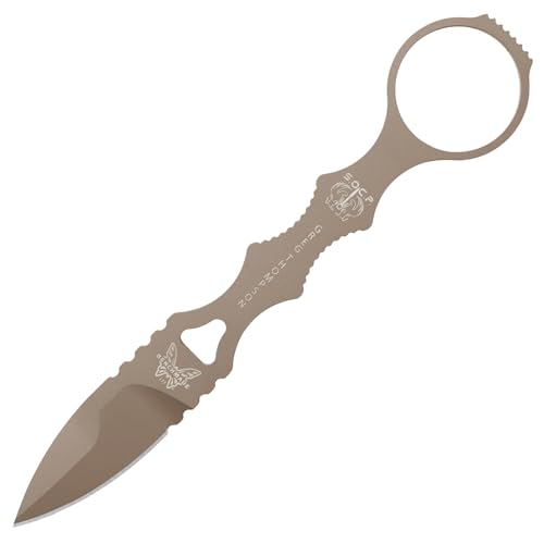 Benchmade SOCP Mini Dagger Tactical Spear-Point Blade 440C Stainless Steel Sand Handle with Tan Sheath